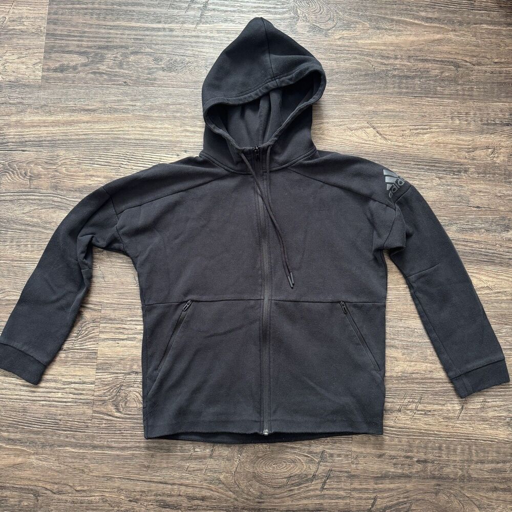 Adidas ID Stadium Hoodie Women’s M Black Full Zip Athletic Jacket DT9351